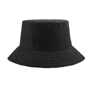【バケットハット】帽子　ブラック　黒　ユニセックス　両面仕様　ペイズリー　韓国(ハット)