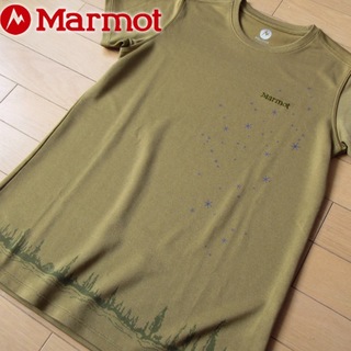 マーモット(MARMOT)の美品 marmot マーモット レディース 半袖Tシャツ カーキグリーン(Tシャツ(半袖/袖なし))