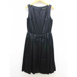 【夏物 新入荷】‡Ma Robe./マ ローブ‡ノースリーブシルクワンピース/バックジップ/ノースリーブ/膝丈 ブラック/黒 レディース  36【中古】 夏 onepi 306042(その他)