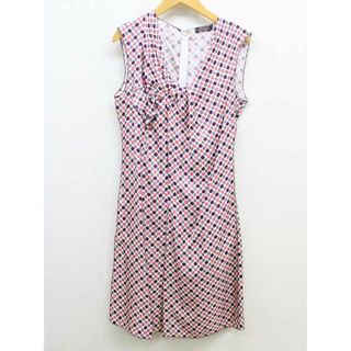 ニナリッチ(NINA RICCI)の【夏物 新入荷】‡NINA RICCI/ニナリッチ‡総柄シルクワンピース/バックジップ/ノースリーブ/膝丈 ピンク系 レディース  38【中古】夏 onepi 135042(その他)