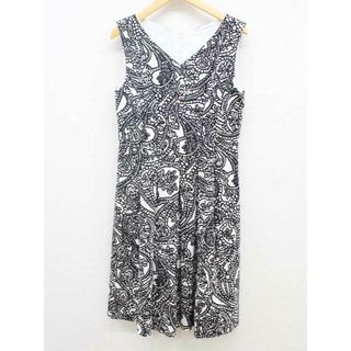 アナイ(ANAYI)の【夏物 新入荷】‡ANAYI/アナイ‡総柄ワンピース/バックジップ/ノースリーブ/ミモレ丈 ホワイト×ブラック/白×黒 レディース  38【中古】 夏 onepi 825042(その他)