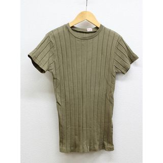 ヤングアンドオルセン(YOUNG&OLSEN)の【夏物 新入荷】★YOUNG&OLSEN/ヤングアンドオルセン★リブカットソー/かわいい/おしゃれ/カジュアル/トップス/カットソー/Tシャツ/半袖 カーキ レディース 2【中古】夏 135042(Tシャツ(半袖/袖なし))