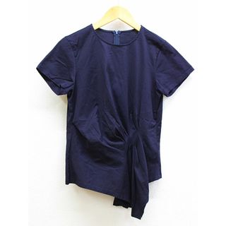 キャストコロン(CAST:)の【夏物 新入荷】★CAST:/キャストコロン★ウエストギャザークルーネックTシャツ/おしゃれ/かわいい/シンプル/トップス/カットソー/半袖 ネイビー/紺 レディース S【中古】夏 135042(Tシャツ(半袖/袖なし))