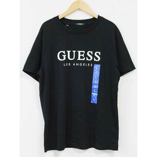 ゲス(GUESS)の【夏物 新入荷】新品未使用品☆GUESS/ゲス☆ロゴTシャツ/カットソー/Tシャツ/半袖/カジュアル ブラック/黒 レディース L 夏 135042(Tシャツ(半袖/袖なし))