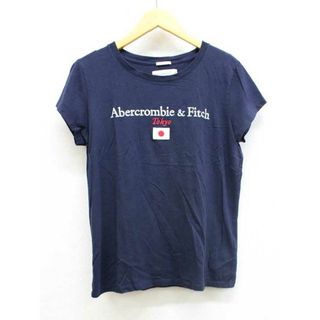 【夏物 新入荷】■Abercrombie&Fitch/アバークロンビーアンドフィッチ■ロゴ刺繍「Tokyo」シャツ/半袖 ネイビー/紺 レディース M【中古】夏 925042(Tシャツ(半袖/袖なし))