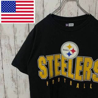 NFL アメリカ古着 スティラーズプリントTシャツ ブラック メンズ アメフト(Tシャツ/カットソー(半袖/袖なし))