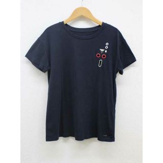 アルマーニエクスチェンジ(ARMANI EXCHANGE)の【夏物 新入荷】‡ARMANI EXCHANGE/アルマーニエクスチェンジ‡装飾Tシャツ/カットソー/半袖 ネイビー/紺 レディース XS【中古】 夏 825042(Tシャツ(半袖/袖なし))