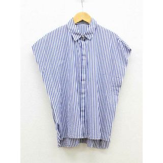 ノーリーズ(NOLLEY'S)の【夏物 新入荷】★NOLLEY'S/ノースリーブ★2022年製/肩タックシャツ/おしゃれ/シンプル/ストライプ/トップス/シャツ/半袖 ブルー×ホワイト/青×白 レディース 38【中古】夏 825042(シャツ/ブラウス(半袖/袖なし))