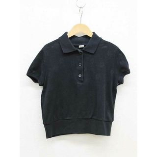 ロンハーマン(Ron Herman)の【夏物 新入荷】★Ron Herman/ロンハーマン★Flower Waffle Polo Shirt/フラワーワッフルポロシャツ/おしゃれ/かわいい/トップス/ポロシャツ/半袖 ブラック/黒 レディース 38【中古】夏 825042(ポロシャツ)