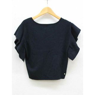 クレア（CLEA）(CLEA)の【夏物 新入荷】★CLEA/クレア★フリルスリーブニット/かわいい/シンプル/きれいめ/トップス/ニット/半袖 ブラック/黒 レディース F【中古】夏 035042(ニット/セーター)