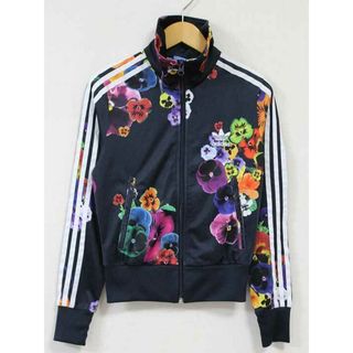 adidas - 【新入荷】☆adidas/アディダス☆Floral Burst Firebird Track パンジー柄ジャケット/ジャケット/アウター/ジップアップ/ポケット/長袖 ネイビー/紺 レディース S【中古】春夏秋冬 406042