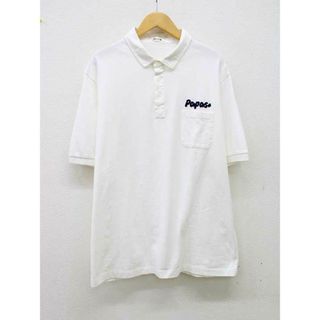 【夏物 新入荷】■PAPAS/パパス■半袖ポロシャツ/半袖 ホワイト/白 メンズ L【中古】夏 135042(ポロシャツ)