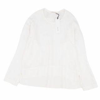 極美品 ブラミンク BLAMINK シャツ ブラウス ロングスリーブ 長袖 シルク100％ トップス レディース フリー ホワイト(シャツ/ブラウス(長袖/七分))