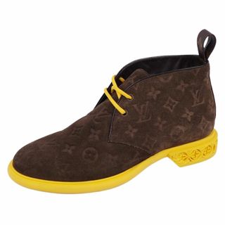 ルイヴィトン(LOUIS VUITTON)の未使用 ルイヴィトン LOUIS VUITTON ブーツ チャッカブーツ モノグラム エンボス スウェードレザー シューズ メンズ 6.5(ブーツ)