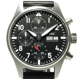 インターナショナルウォッチカンパニー(IWC)のIWC(INTERNATIONAL WATCH CO) 腕時計 パイロット・ウォッチ・クロノグラフ 41 IW388111 メンズ SS/革ベルト/クロノグラフ/裏スケ 黒(その他)