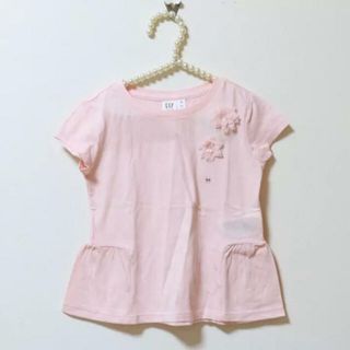 ギャップキッズ(GAP Kids)の【定価半額以下】GAPkids♡新品♡120♡お花モチーフカットソー・ピンク(Tシャツ/カットソー)