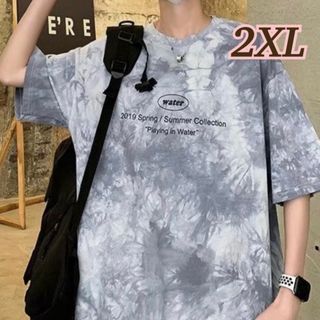 【2XL】Ｔシャツ　トップス　半袖　ダイタイ柄　男女兼用　オーバーサイズ　通学(Tシャツ(半袖/袖なし))