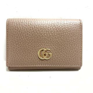 グッチ(Gucci)のGUCCI(グッチ) カードケース GGマーモント 474748 ピンクベージュ レザー(名刺入れ/定期入れ)