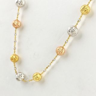 スリーカラー デザインネックレス 750 【中古】(ネックレス)