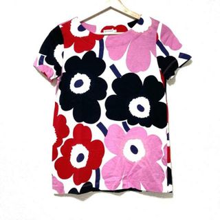 marimekko - marimekko(マリメッコ) 半袖Tシャツ サイズXS レディース - 白×黒×マルチ クルーネック/花柄