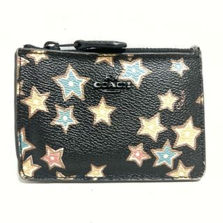 コーチ(COACH)のCOACH(コーチ) コインケース - 13678 黒×ベージュ×マルチ スター(星)/キーリング付き/パスケース付き PVC(塩化ビニール)(コインケース)