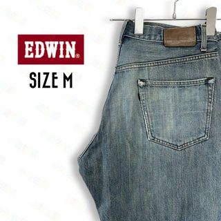 エドウィン(EDWIN)のゴールドラッシュ ジーンズ 古着 M ダメージ 牛革ラベル インディゴb91(デニム/ジーンズ)