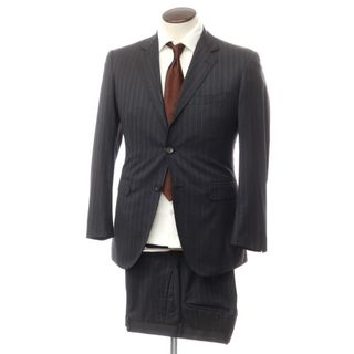 【中古】アザブテーラー azabu tailor ウール ストライプ セットアップ 3つボタンスーツ グレー【サイズ48】【メンズ】(セットアップ)