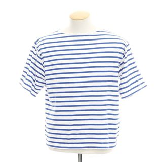 【中古】ルトロワ Letroyes ボーダー ボートネック 半袖Ｔシャツ ホワイトxブルー【サイズ3】【メンズ】(Tシャツ/カットソー(半袖/袖なし))