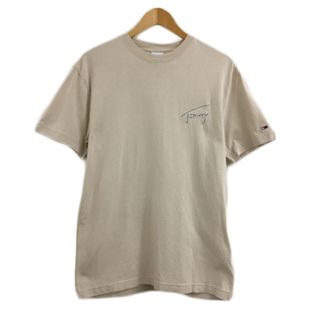 トミー(TOMMY)のトミー JEANS Tシャツ カットソー ロゴ 刺繍 半袖 S ベージュ(Tシャツ/カットソー(半袖/袖なし))