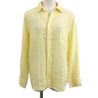 Mila Owen - ミラオーウェン シャツ ブラウス スキッパー 無地 リネン 刺繍 長袖 0 黄
