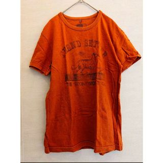 【送料無料メンズ】ストーンウォルド　コットンプリントTシャツ　赤系　М