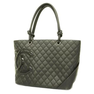 シャネル(CHANEL)の【4ma0191】シャネル トートバッグ/カンボン/ラムスキン/ブラック/シルバー金具 【中古】レディース(トートバッグ)