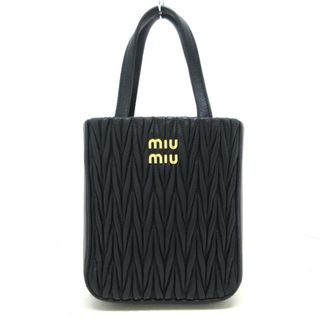 ミュウミュウ(miumiu)のmiumiu(ミュウミュウ) トートバッグ レディース ミュウクリスタル 黒 マテラッセ/ギャザーバッグ レザー(トートバッグ)