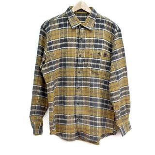 Papas(パパス) 長袖シャツ サイズ48 XL メンズ美品  - イエロー×ダークグレー×アイボリー チェック柄(シャツ)