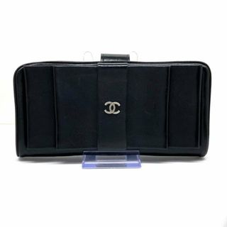 シャネル(CHANEL)のCHANEL(シャネル) 長財布美品  - 黒 ヴィンテージシルバー金具/ココマーク/コインケース着脱可 ラムスキン(財布)