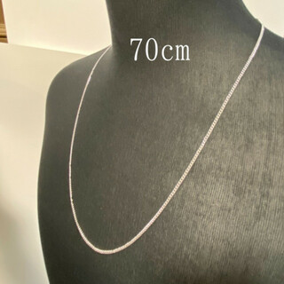 シルバー ロング チェーンネックレス 70cm メンズ ネックレス アクセサリー(ネックレス)