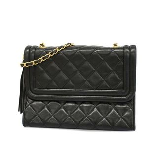 シャネル(CHANEL)の【4ma0315】シャネル ショルダーバッグ/マトラッセ/フリンジ付きショルダー/ラムスキン/ブラック/ゴールド金具 【中古】 レディース(ショルダーバッグ)