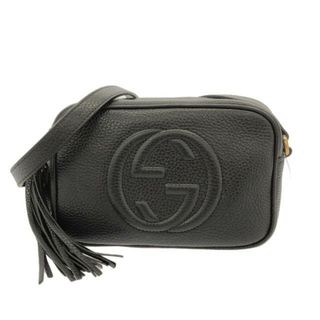 グッチ(Gucci)のGUCCI(グッチ) ショルダーバッグ美品  ソーホー,ソーホーインターロッキングG ショルダーバッグ 347994 黒 レザー(ショルダーバッグ)