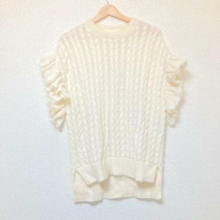 CYCLAS(シクラス) 半袖セーター サイズ36 S レディース美品  - アイボリー クルーネック/モヘア混/フリル(ニット/セーター)