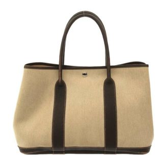 エルメス(Hermes)のHERMES(エルメス) トートバッグ ガーデンパーティPM アイボリー×ダークブラウン トワルアッシュ×レザー(トートバッグ)