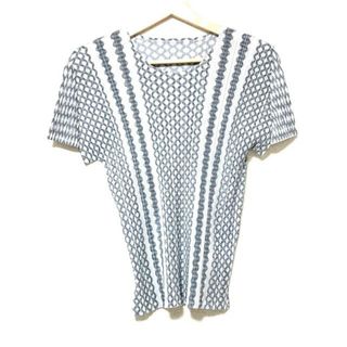 プリーツプリーズイッセイミヤケ(PLEATS PLEASE ISSEY MIYAKE)のPLEATS PLEASE(プリーツプリーズ) 半袖カットソー レディース - ライトグレー×グレー クルーネック(カットソー(半袖/袖なし))