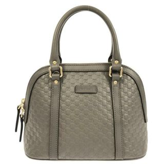 グッチ(Gucci)のGUCCI(グッチ) ハンドバッグ マイクログッチシマ 449654 グレー レザー(ハンドバッグ)