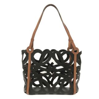 ロエベ(LOEWE)のLOEWE(ロエベ) トートバッグ美品  アナグラムカットアウト トート スモール A821Q05X01 タン(黒×ブラウン) バイカラー カーフレザー(トートバッグ)