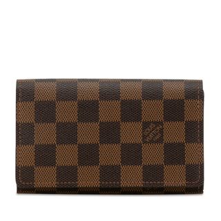 ルイヴィトン(LOUIS VUITTON)の美品 ルイ ヴィトン ダミエ トレゾール 二つ折り財布 N61736 PVC レディース LOUIS VUITTON 【1-0152854】(財布)