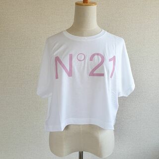 ヌメロヴェントゥーノ(N°21)の【新品・未使用】N°21 KIDS ロゴ クロップドTシャツ  ホワイト16Y(Tシャツ/カットソー)