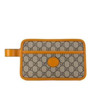 グッチ(Gucci)の美品 グッチ GGスプリーム インターロッキングG セカンドバッグ クラッチバッグ 625764 PVC レディース GUCCI 【222-53215】(クラッチバッグ)