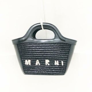 Marni - MARNI(マルニ) トートバッグ美品  トロピカリア BMMP006700 黒 ミニバッグ/かごバッグ ラフィア×レザー