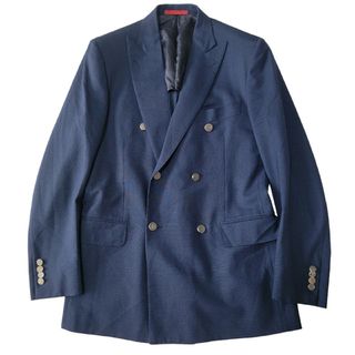 イザイア(ISAIA)の【希少】イザイア ISAIA ダブルジャケット メタル鋲 ブレザー 46 紺(テーラードジャケット)