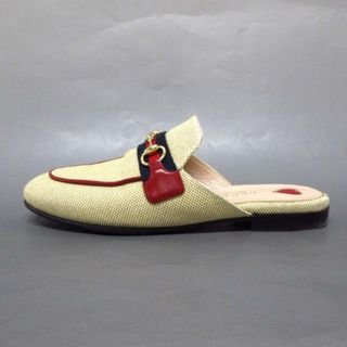 グッチ(Gucci)のGUCCI(グッチ) ミュール 35 レディース プリンスタウン/ホースビット/シェリー 577264 ベージュ アウトソール張替済 キャンバス(ミュール)