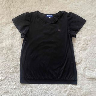 バーバリーブルーレーベル(BURBERRY BLUE LABEL)のバーバリーブルーレーベル　フレンチスリーブカットソー　Tシャツ　ブラック(Tシャツ/カットソー(半袖/袖なし))